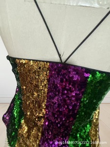 Débardeur sexy sans manches à sequins brillants pour femme, idéal pour les soirées en club et la danse jazz - Product Image 5