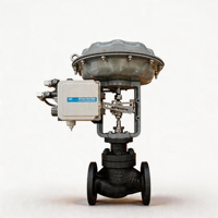 Vanne de régulation industrielle pneumatique avec actionneur à diaphragme pour gaz azote, faible débit, type aiguille DN15 PN63