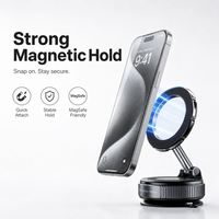 Support magnétique exécutif pour voiture, bras pliable en métal, ventouse stable, rotation à 360 degrés, multifonctionnel pour intérieur de luxe