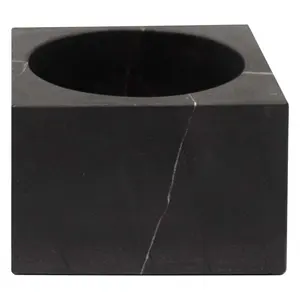 Multiple Sizes Logo Customized Home Decorative Natural Luxury Marble Jar Black Marble Tall Cube