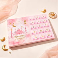 Boîte cadeau calendrier de l'avent personnalisée écologique pour bonbons, avec 15 compartiments à déchirer, pelliculage mat, emballage vide pour desserts de fêtes