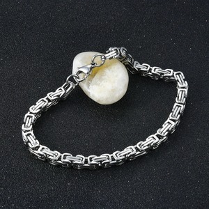 สร้อยข้อมือสแตนเลสสตีลแบบไบแซนไทน์ขนาด 5 มม. 23 ซม. สำหรับผู้ชาย สร้อยข้อมือแบบหนา สไตล์ฮิปฮอป ร็อค พังก์ สำหรับผู้หญิง เครื่องประดับ - Product Image 4