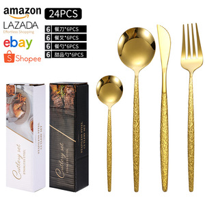 Juego de Cubiertos de Acero Inoxidable de 24 Piezas, Cuchillo para Carne, Tenedor y Cuchara para Cocina Occidental de Hotel, Caja de Regalo, Utensilios Duraderos para Catering y Bodas - Product Image 5