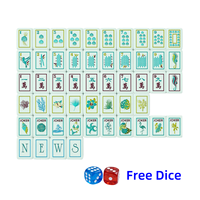 Jeu de 160 tuiles de Mahjong américain de luxe gravées, motif Chant d'oiseaux, vert magenta, style boutique, pour des jeux sociaux animés