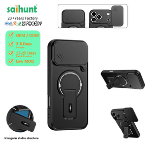 Funda Magnética Invisible con Soporte para <span class=keywords><strong>iPhone</strong></span> 18 17 16 15 14 13 12 11 Pro Max 16E, Protección de Lente a Prueba de Golpes, Anti-Caídas - Product Image 1