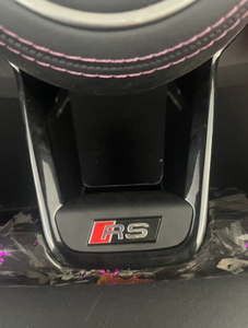 Volante Personalizado de Fibra de Carbono y Cuero con Detalles en Morado para <span class=keywords><strong>Audi</strong></span> Serie A4/A6/A3/Q/S/RS con Botón de Encendido/Apagado - Product Image 4