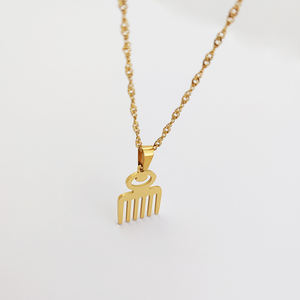 สร้อยคอเหล็กจี้หวีเครื่องประดับสร้อยคอสัญลักษณ์ออนไลน์ของจีนสำหรับผู้หญิงเครื่องประดับกันน้ำไม่ทำให้เสื่อมเสีย - Product Image 3