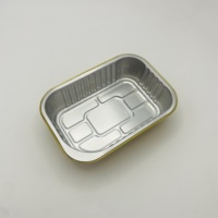 Boîte en aluminium écologique pour la restauration, 450 ml, carrée, peut être équipée d'un couvercle en PET, couleur personnalisable