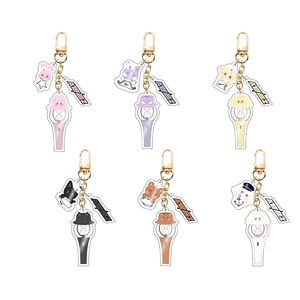 Venta al por mayor: Llavero de acrílico Ateez Acre, muñeco de dibujos animados DIY, colgante de bolso de tres piezas, tendencia de moda Star Periphery - Product Image 2