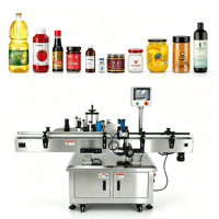 Machine d'étiquetage de bocaux ronds sanitaires en acier inoxydable pour poudre protéinée, probiotiques, vitamines et flacons de produits de santé