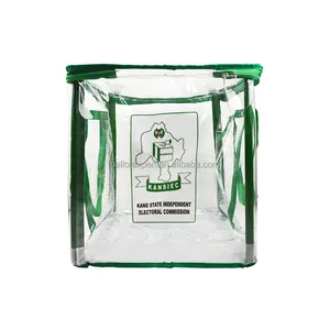 Personalizzazione borsa per urne in plastica PVC con cerniera trasparente da 40 litri per il voto elettorale