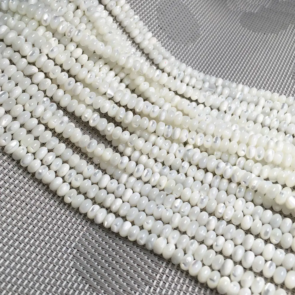 Natural Trochus SeaShell Yellow Color Rondelle Beads For Bracelets Jewelry Making