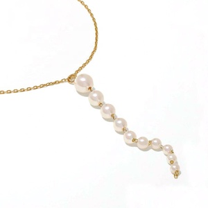 Collar con colgante de concha y perlas, Gemnel, diseño simple, 925 Plata - Product Image 1