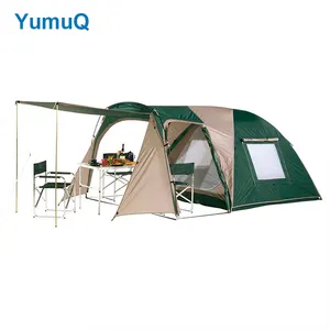 YumuQ 12 Person 2 Doors-instant 3 Rooms Best Mesh Air Auto Family Outdoor Camping Tunnel Tent