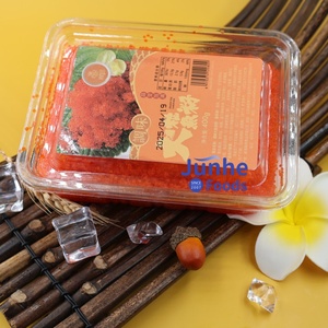 Vente en gros de caviar assaisonné <span class=keywords><strong>Tobiko</strong></span> Roe congelé de style japonais avec emballage de boîte de certification halal - Product Image 6