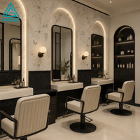 Aménagement intérieur de salon de coiffure écologique de luxe Wabi-Sabi |   Solution clé en main pour la conception de salons de beauté et de spas modernes