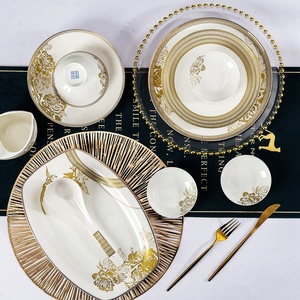 2025 American Style Jingdezhen Ceramic Tableware Dishes Plate Bone China Dinnerware Porcelain Bowl Combination Dinnerware <b>Set</b> - Product Image 2