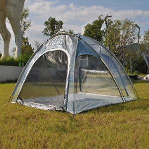 Tente de sport tout temps pour 2 à 4 personnes, tente à bulles transparente d'extérieur avec plancher en bâche imperméable pour la pêche sportive, le camping, les événements sportifs - Product Image 2