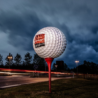Boule de golf géante décorative et personnalisée, en fibre de verre