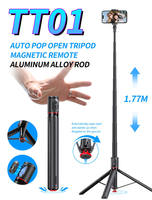 Trépied tout-en-un TT01 1,77 m avec ouverture automatique, télécommande magnétique, perche à selfie, stabilisation de la photographie, support de trépied
