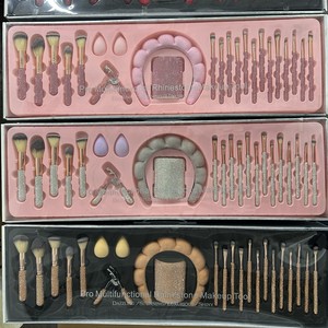 Ensemble d'outils de maquillage pour le visage en strass multifonctionnel professionnel de luxe, pinceaux de maquillage brillants, coffret cadeau de <span class=keywords><strong>beauté</strong></span> pour femmes, dames et filles - Product Image 3