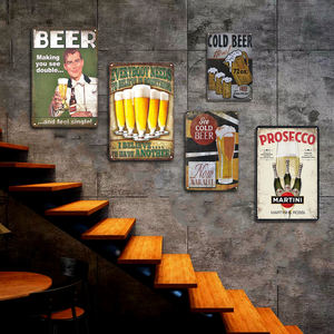Vente en gros, Design Vintage, signe en métal imprimé en étain de bière, signe décoratif en métal pour Bar et hôtel - Product Image 4