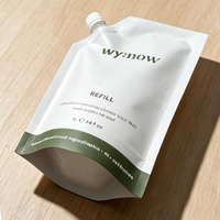 Pochette de recharge liquide anti-fuite en aluminium avec bec verseur pour lessive, shampoing et gel douche, personnalisable avec logo