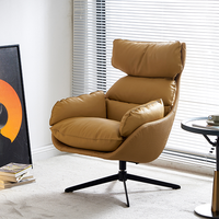 Fauteuils de salon et de salle à manger en mousse à dossier haut de style moderne, vente en gros pour hôtels et chambres à coucher, fauteuil pivotant