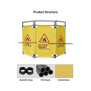Barrière de sécurité pliable télescopique en tissu non réfléchissant Dinghong, 3 pièces, pour travaux routiers et isolation, clôture d'avertissement - Product Image 5