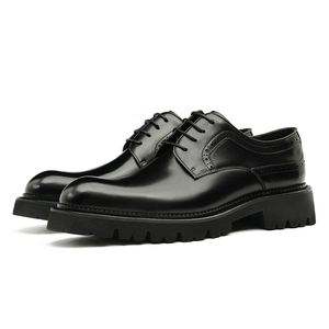 Nouvelles Chaussures Habillées Marron en Cuir Véritable de Première Couche pour Hommes, à Bout Pointu, Style Décontracté et Facile à Enfiler, Idéales pour le Travail et les Occasions Formelles - Product Image 1