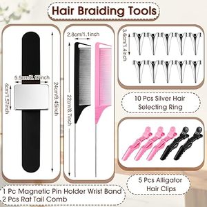 Estante plegable de madera para trenzar el cabello, soporte de exhibición para peluquería, estante para trenzar el cabello, manta, escaleras y estantes, 60 carretes - Product Image 4