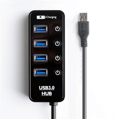 USB HUB 3.0 4 Ports USB 3.0 HUB Splitter with Power Charging Port And Switch Multiple USB Splitter Panel