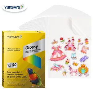 Hoja adhesiva <span class=keywords><strong>de</strong></span> vinilo brillante <span class=keywords><strong>de</strong></span> inyección <span class=keywords><strong>de</strong></span> tinta <span class=keywords><strong>de</strong></span> Color resistente al agua, paquete personalizado, papel adhesivo <span class=keywords><strong>de</strong></span> vinilo imprimible para impresora láser <span class=keywords><strong>de</strong></span> inyección <span class=keywords><strong>de</strong></span> tinta - Product Image 1