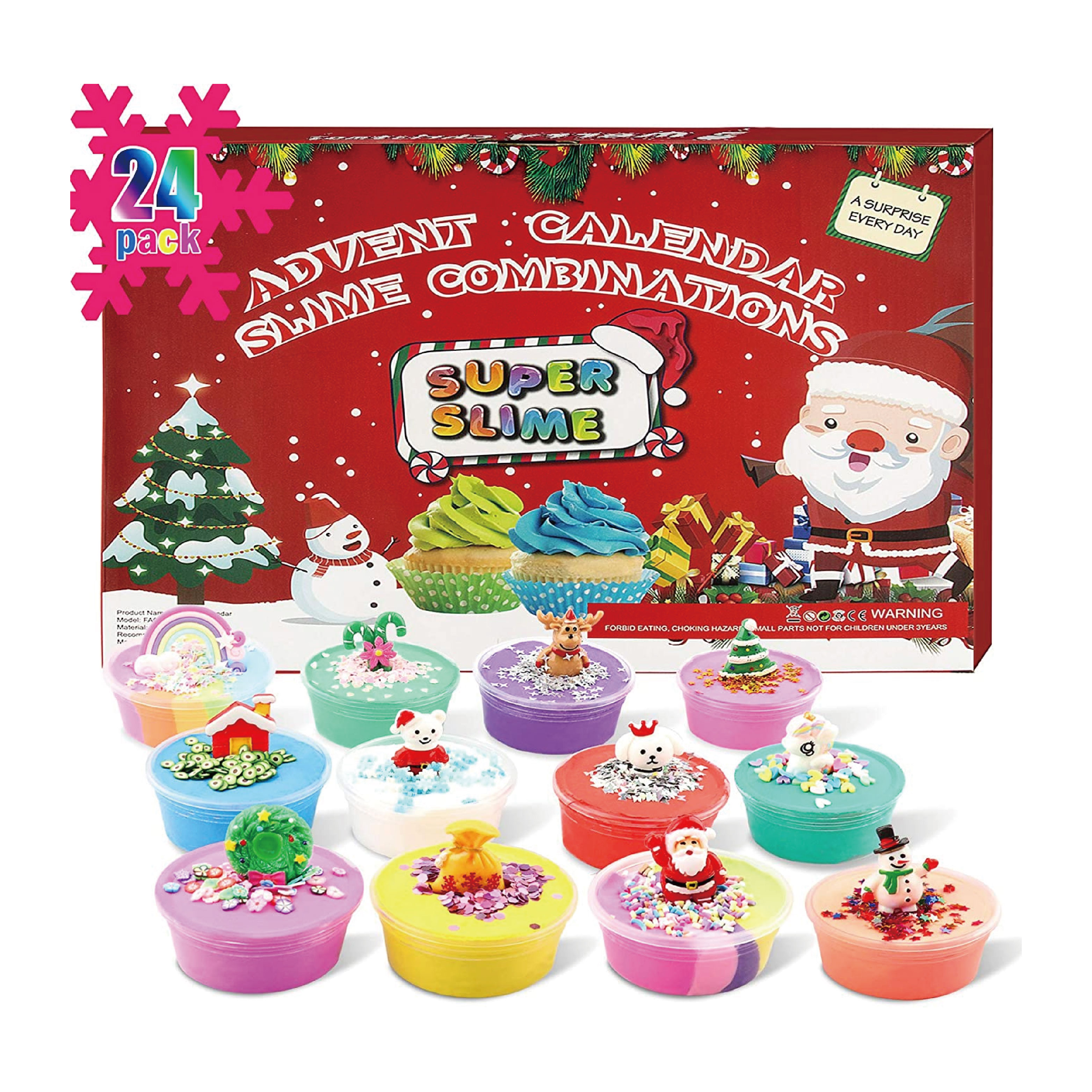 От оригинального производителя onlywheel в 24 шт. Рождество Slime Diy Kit подарочный набор для девочек От 6 до 12 лет Пышное Slime Рождественский календарь