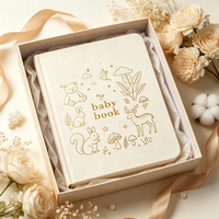 Livre de souvenirs pour bébé personnalisé avec dorure à chaud, couverture en lin rigide, journal de souvenirs, cadeau de naissance