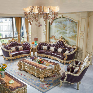 Oficial clásico turco de madera Villa apartamento Hotel muebles cliente árabe conjunto real sala de estar sofá con precio de fábrica - Product Image 2