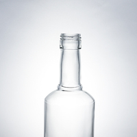Bouteille Ronde en Verre Silex Haute Transparence 70cl pour Boissons Premium, Emballage d'Eau, Col ROPP, Logo Personnalisé