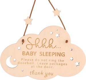 Letrero <span class=keywords><strong>de</strong></span> puerta <span class=keywords><strong>de</strong></span> <span class=keywords><strong>madera</strong></span> 'Shhh Baby Sleeping' grabado no suena letrero <span class=keywords><strong>de</strong></span> timbre <span class=keywords><strong>para</strong></span> colgador <span class=keywords><strong>de</strong></span> puerta delantera <span class=keywords><strong>de</strong></span> habitación <span class=keywords><strong>de</strong></span> bebé - Product Image 1