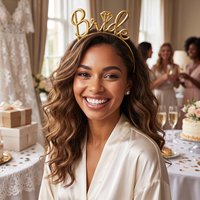 Serre-tête en plastique direct usine, bandeau à cheveux en diamant cursive, accessoire capillaire pour douche nuptiale, mariage, enterrement de vie de jeune fille