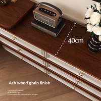 Table de toilette d'angle rétro française en bois massif pour chambre à coucher