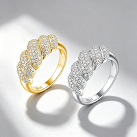 Bague complète en argent 925 incrustée de moissanite pour femme, nouveau style européen/américain, populaire, best-seller, tendance transfrontalière