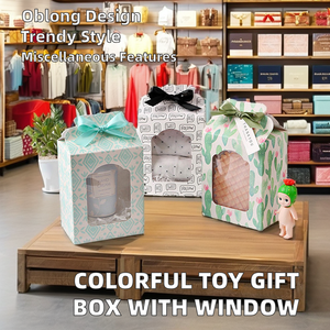 Kotak hadiah warna PVC lipat dengan jendela, produk rumah tangga kemasan mainan tampilan jendela kertas tahan lama bahan karton - Product Image 3