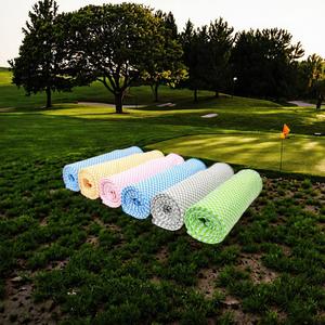 Custom <b>Mini</b> Belt Double Sided Knitted Brush Cleaner Magnetic Golf Towel Clip Bag Sublimation Blank Center Hole Made Microfiber - Product Image 3