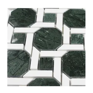 Nuevo diseño, mosaico de piedra de mármol hexagonal Natural, suelo de cocina y azulejos de pared contra salpicaduras