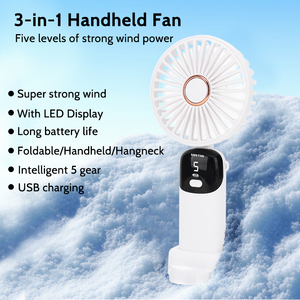 Ventilateur portable 3-en-1 avec 5 vitesses de vent, affichage numérique LED, fonctionnement ultra-silencieux, utilisation portable en voiture et en extérieur - Product Image 5