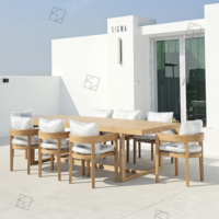 Mobilier moderne d'extérieur en bois de teck Offre Spéciale table et fauteuils en teck massif de style loisirs pour le jardin et la maison