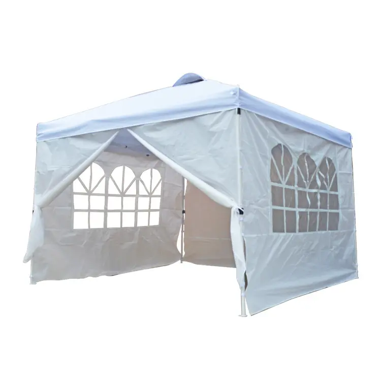 Hete Verkoop Pop-Up Evenement Prieel 3 Muren Tent 10X20 Ft Witte Beurs Tent Met Romeinse Ramen