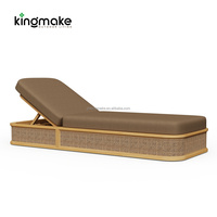 Chaise de plage réglable commerciale, mobilier d'extérieur pour hôtel et jardin, chaise de piscine en bois massif imperméable, transat de piscine