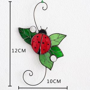 Nouveau design coccinelle vitrail suspendu attrape-soleil fenêtre mur maison cour balcon jardin décor verre artisanat cadeaux - Product Image 3