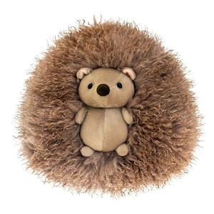 Peluche de Erizo, Muñeco de Gato Blanco y Negro, Cojín de Sofá Adorable, Muñeco de Animal de Pelo Largo, Almohada Redonda, Decoración del Hogar, Regalo Festivo - Product Image 5